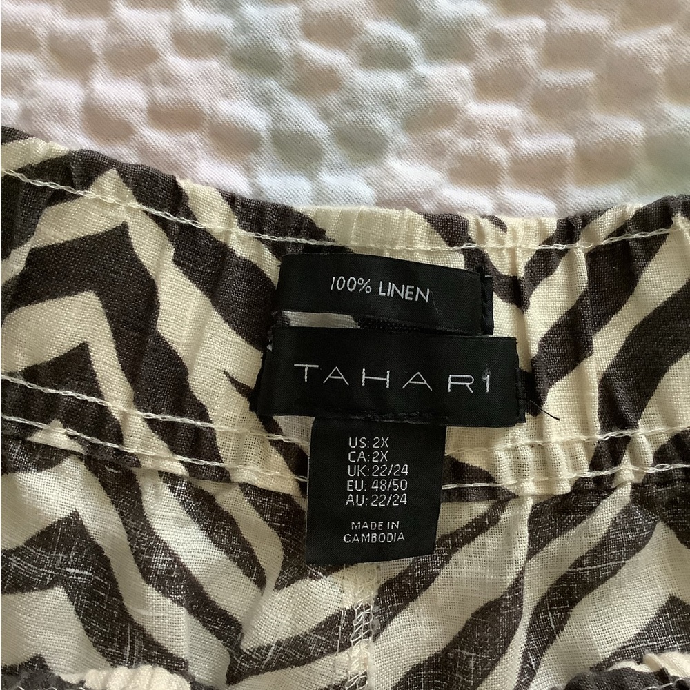 Zebra Print Wide Leg Pants — Black/brown  & Cream - Picture 4 of 5